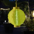 LED Solar Lampion 20cm Party Balkon Terrasse Garten Deko Laterne Sensor (Gelb)