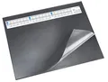 Läufer 44536 Durella DS Schreibtischunterlage mit transparenter Auflage und Kalender, rutschfeste Schreibunterlage, 40 x 53cm, schwarz