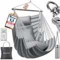 KESSER® Hängesessel Haiti 150kg Traglast, Hängestuhl 360° Drehung, Hängeschaukel Indoor-Outdoor UV-beständig & Wasserfest, Pflegeleicht, Inkl. 2 Kissen, Tragetasche, Flaschenhalter & Montage-Set