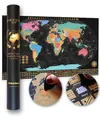 Atlas & Green Rubbel-Weltkarte mit allen US-Bundesstaaten und Flaggen der Welt. Groß (71,1 x 41,9 cm). Rubbelkarte mit Orten, an denen ich gewesen bin. Weltreiseposter mit Zubehör und Geschenkröhre.