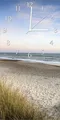 Wallario Design Wanduhr Strandspaziergang im Urlaub an der Ostsee aus Echtglas, Größe 30 x 60 cm