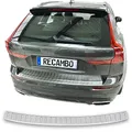 RECAMBO Ladekantenschutz Edelstahl kompatibel für Volvo XC60 II | BJ ab 2017 - matt gebürstet mit Textur - Styling und Schutz für die Stoßstange