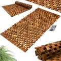 CASARIA® Badematte Holz FSC®-zertifiziertes Akazienholz rutschfest Badvorleger Duschmatte Holzduschmatte Badezimmerteppich Dusch Vorleger Teppich... - Braun