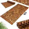 Casaria® Badematte Holz Fsc®-zertifiziertes Akazienholz Rutschfest Badvorleger Duschmatte Holzduschmatte Badezimmerteppich Dusch Vorleger Teppich Gitter