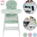 Daliya® MULTIHOK 4in1 Baby- & Kinderhochstuhl mit Tisch, Höhenverstellbarer Hochstuhl mit 5-Punkt-Gurt, Doppeltablett, Spieltisch & Lerntisch – Grün