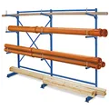 BRB Kragarmregal komplett, HxBxT 1950x2090x450 mm, 3 Ständer und 9 Arme (blau)
