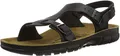 Birkenstock Classic Saragossa Birko-Flor, Damen Knöchelriemchen Sandalen mit Keilabsatz, Schwarz (Schwarz), 37 EU