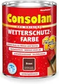 Consolan Wetterschutzfarbe, Deckender Holzschutz für Außen, Braun, 750ml