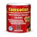 Consolan Wetterschutzfarbe 750 ml Braun Deckend Außen Dauer Holzschutz