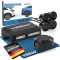 VSG24 Einparkhilfe Set hinten mit 4 Sensoren – robuste PDC Parkhilfe für Auto, SUV & Transporter – akustischer Rückfahrwarner, 30–150 cm Reichweite – 12V Nachrüstsystem