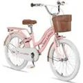 Chillaxx Bike Linda Premium Kinder City Bike in 20 Zoll - Fahrrad für Mädchen, Jungen, Hollandfahrrad Citybike Kinderfahrrad, geeignet für 6,7, ... - Rosa