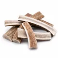 mascota vital - Hirschgeweih - 100% Hirschgeweih - Ideal für die Zahnpflege - 100% Natürlich - Geweih - Kauknochen - Hundespielzeug - Geweih vom Rothirsch (XL (120-160g), halbiert)