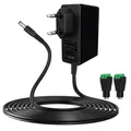 Gonew21 12V Netzteil 2A - AC Adapter Netzteil 12V, Transformator Universal, 2 Meter Kabel, Eingang 100-240V, Ausgang DC 12V 2A 24W Steckers 5,5X 2,1mm,mit 2 DC Stecker, LED-Licht, Mehr 12V2A-Geräte