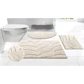OTTO home Badematte Epense, Badvorleger, Badezimmer Teppich, Duschmatte mit Blattstruktur, Höhe 10 mm, rutschhemmend beschichtet, fußbodenheizungsgeeignet, schnell trocknend, Polyester, rechteckig, Badteppich, Uni, Blätter, Hoch-Tief, verschiedene Farben und Größen beige rechteckig | 50 cm x 90 cm x 10 mm