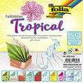 Folia Faltblätter Set " Tropical ", 150 x 150 mm, 50 Blatt