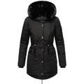 Navahoo Wintermantel Sweety Deluxe modischer Winterparka mit großer doppelter Kapuze schwarz XXL (44)