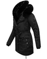 Navahoo Damen Warmer Winterparka mit doppelter Kunstpelz-Kapuze Sweety Deluxe Black Gr. XXL