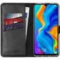 Selencia Echtleder Klapphülle Huawei P30 Lite - Schwarz