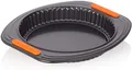 LE CREUSET Antihaft Quiche- und Obstkuchenform, Ø 26 cm, Hebeboden, Sauerteigbeständig, Aus Karbonstahl gefertigt, Anthrazit/Orange, 46052250010000
