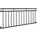 ECD Germany Französischer Balkon 184 x 90 cm mit 14 Füllstäben Schwarz