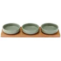 Ladelle Servierschüssel HOST Schalen- & Tablettset salbeigrün, Stoneware, (Schalen), Host Sage Bowl & Tray Set 39.5x9.5x3.7cm bunt