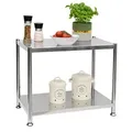 2 Ebenen Edelstahl Regal - 61x36x50 Schwerlastregal bis 60kg - Metallregal Küche