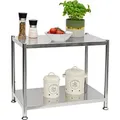 2 Ebenen Edelstahl Regal - 61x36x50 Schwerlastregal Bis 60kg - Metallregal Küche