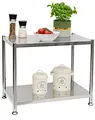 shelfr Edelstahl Regal bis 60kg - 2 Ebenen Schwerlastregal Küche 61x36x50 - Metallregal Stahlregal Lastenregal 36 cm tief - Standregal Lagerregal Vorratsregal für Abstellraum Speisekammer Kellerregal