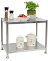 shelfr Regal mit 2 Ablagen - 61x36x50 Edelstahlregal - Schwerlastregal bis 60 kg, Industrial Style Regal - Standregal Metall - Küchenregal Ablageregal