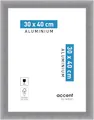 accent by nielsen Bilderrahmen, 30 x 40 cm, Aluminium, Silber matt, Fotorahmen zum Aufhängen im Hoch- & Querformat, Echtglas, Largo