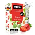 INSTICK Zuckerfreies Instant-Getränk (Erdbeere) - 1 Packung für 12 x 0,5-1 L - Veganes Getränkepulver Kalorienarm & Vitamin C - Instant-Pulver
