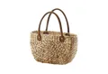Kobolo Shopper Korbtasche aus Wasserhyazinthe natur Ledergriffe