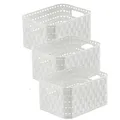 Rotho Country 3er-Set Aufbewahrungskiste 2l in Rattan-Optik