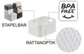 Aufbewahrungskiste 2L Rattan-Optik Rotho Country 3er-Set Organizer Box