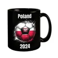 Fußball Polen Flagge Tasse in Schwarz