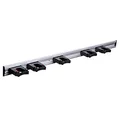 Wandhalterung für Besenstiele schwarz, 5-fach (90 cm)