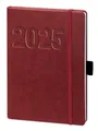 V-book Buchkalender 2025 bordeaux rot 1Wo=2Seiten A5 14x21cm bsb Kalender 2025