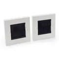 Kabelblende 2er-Set ca. 86 x 86mm weiß-schwarz Kabeldurchführungen Wandblende