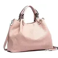 Shopper Flecht in softem Material, groß von collezione alessandro - Rosa