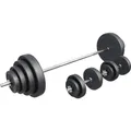 GORILLA SPORTS® Langhantel Set 100 kg – 170 cm Langhantelstange, 2 Kurzhanteln & Hantelscheiben 30 mm mit Sternverschlüssen – Fitness & Kraft...