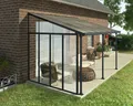 Palram - Canopia Terrassendach-Seitenwand, Alu Anthrazit Paneel Klar, BxH: 257x260/305 cm