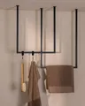 Metallbude Handtuchhalter TENSI Schwarz - Deckenmontage - Pulverbeschichtetes Stahlrohr - Kratz-, Stoß- & Schlagfest - 60x50 cm