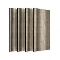 IZODEKOR 3D Wandpaneele Holz Schalldämmung, Schallabsorber Akustikpaneele Holz, Wanddeko Wohnzimmer, Wandverkleidung innen, Schallschutz | 4er Set, Argento