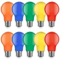 10er Set farbige LED Leuchtmittel Birnenform 3W = 25W E27 Rot Gelb Grün Blau Orange auch Außenbereich