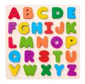 Woodyland Lernspielzeug 90634 buntes Holzpuzzle zum Thema ABC - Buchstaben. 26tlg, Lernspiel, ABC Puzzle, Motorikspiel