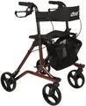 Drive Medical Torro Rollator mit Tasche, Rückengurt u. Stockhalter Rot