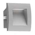 ledscom.de LED Wandeinbauleuchte ZIBAL, Downlight für außen, IP65, grau matt, 90 x 90mm, warmweiß