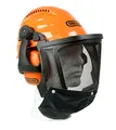 Oregon Waipoua Professioneller Kettensägen-Sicherheitshelm mit Gehörschutzmanschette und Netzvisier, Schlagfeste, Bequeme Schutzhelm-Sicherheitsausrüstung (562413), Einheitsgröße, Orange