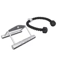 GORILLA SPORTS® Rudergriff Trizepsseil Set - mit/ohne Drehgelenk, Einzeln/Set, bis 200 kg Belastbar, gerändelt, aus Chrom - Parallelgriff, Kabelzuggriff, Seilzug Griff, Latzuggriff