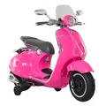 HOMCOM Kinder Elektro-Motorrad, 6V Kindermotorrad mit Scheinwerfer, Musik, Vor- und Rückwärtsgang, Trainingsräder, 30 kg belastbar, Elektromotorrad für 3-6 Jahre Kinder, Rosa
